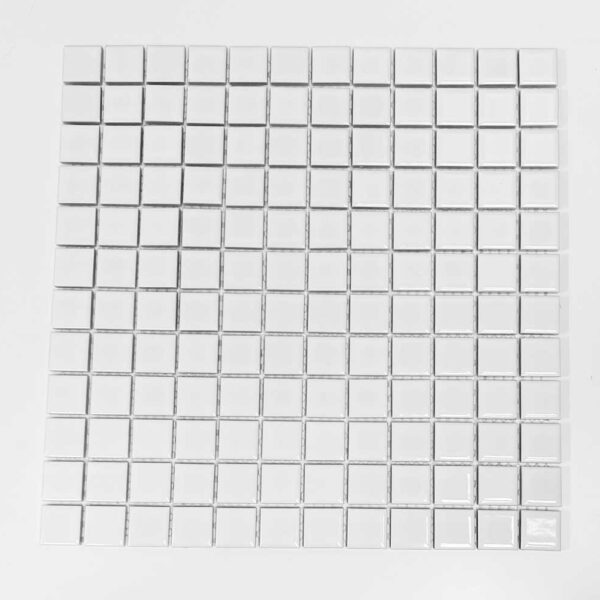 1 Inch White Square Glossy Porcelain