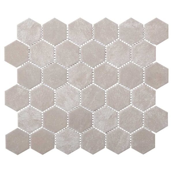 2" Medium Grey Hexagon Matt Porcelain