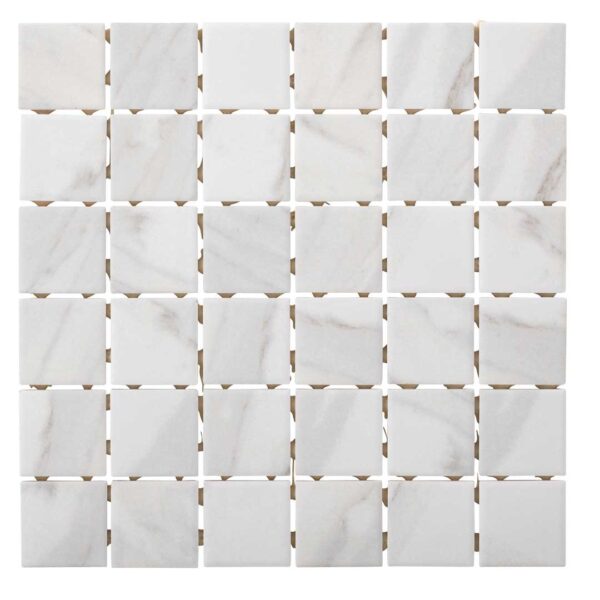 2"x2" Statuario Square Matt Porcelain Mosaic