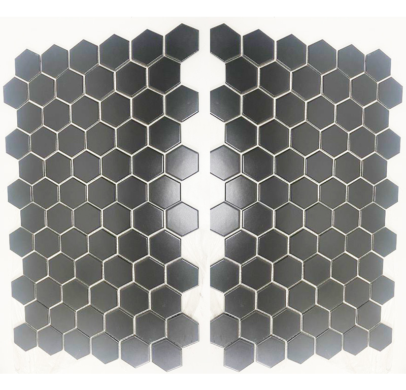 2 Inches Black Hexagon Matt Porcelain | Simpolo Tile & Stone ...