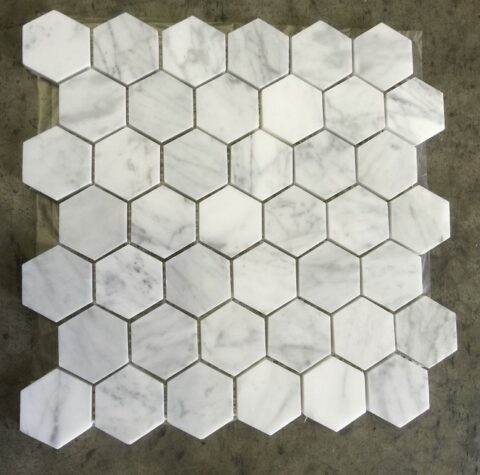 2 Inch Carrara Hexagon Polished Marble | Simpolo Tile & Stone ...