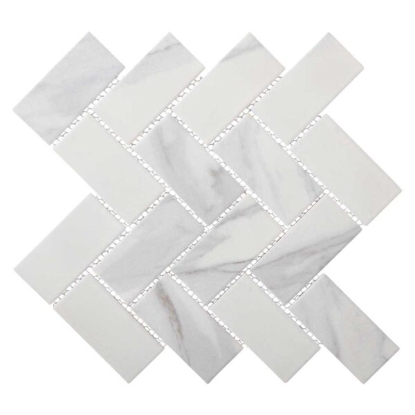 2"x4" Statuario Herringbone Matt Porcelain