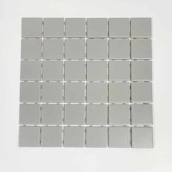 2" x 2" Solid Grey Square Matt Porcelain Mosaic
