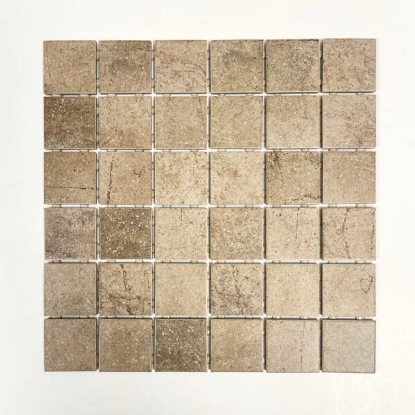 2" x 2" Brown Square Matt Porcelain Mosaic