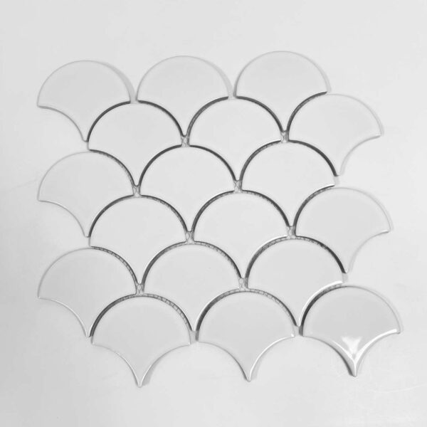 3.5" Fish Scale White Mosaic