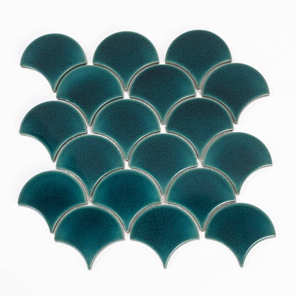 3.5" Fish Scale Green Mosaic
