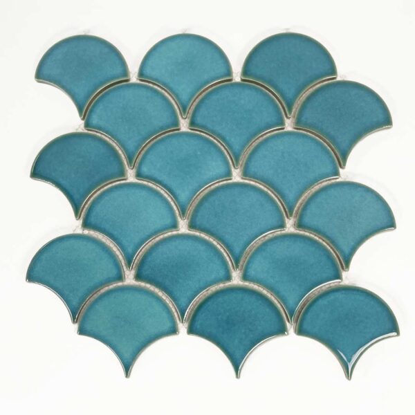 3.5" Fish Scale Blue Mosaic
