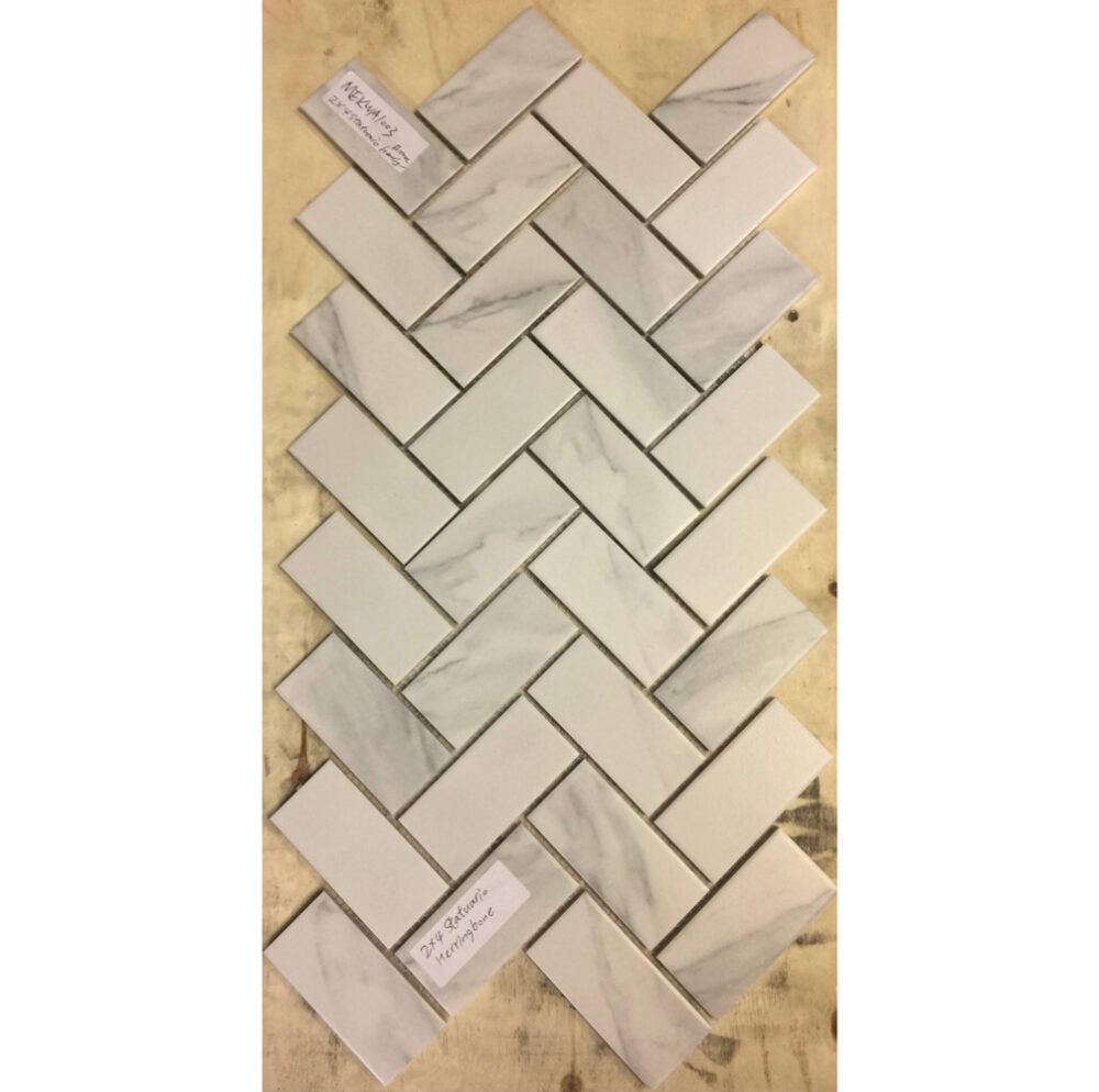 2x4 Statuario Herringbone Matt Porcelain
