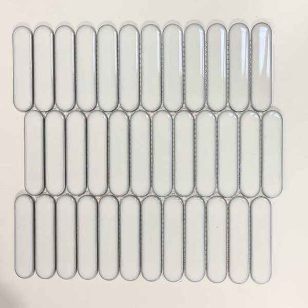 1" x 4" Glossy White Pill Shape Porcelain