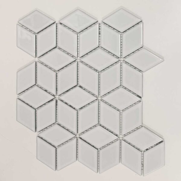 2 Inch Glossy White Cubic Diamond Porcelain