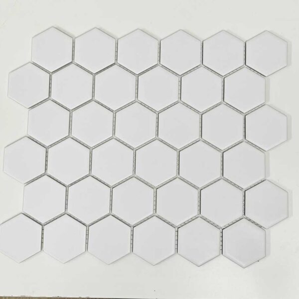 2 Inch White Hexagon Matt Porcelain