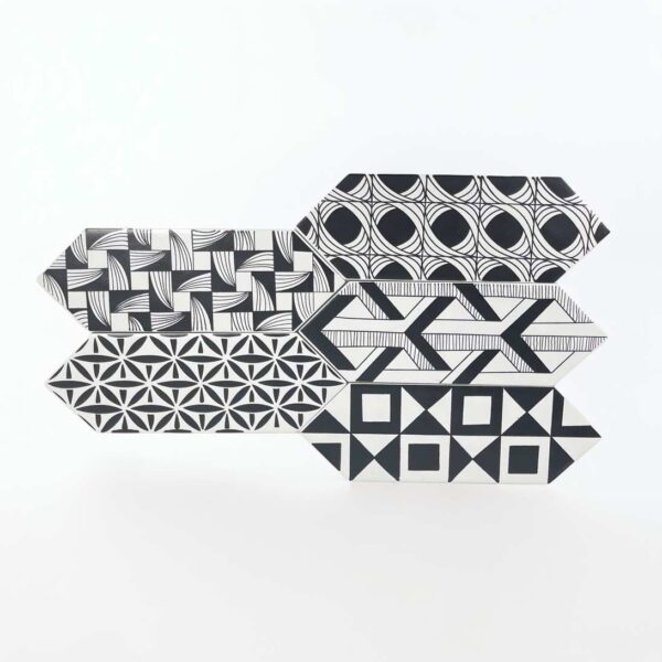 4" x 12" Ceramic Long Hexagon - Mixed Pattern