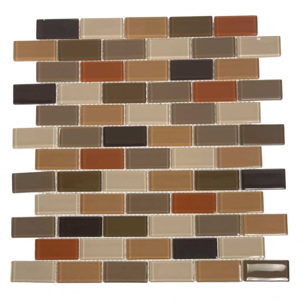 1" x 2" Tuscan Harmony Glass Subway Mosaic